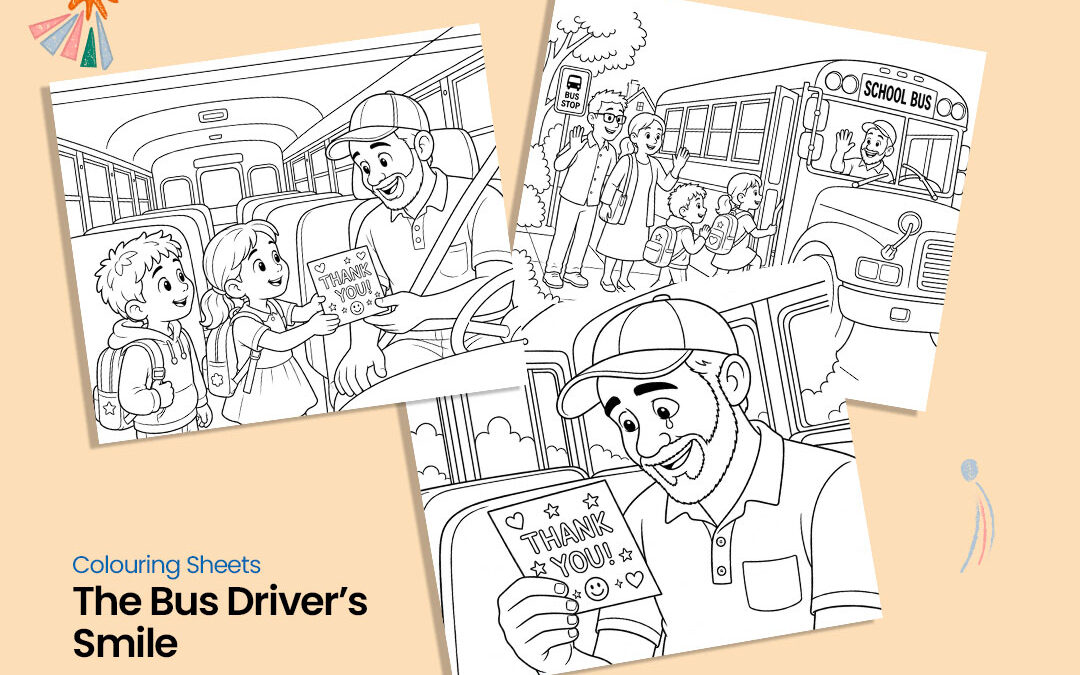 Download The Bus Driver’s Smile Colouring Sheet
